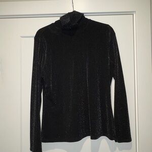 Mock Neck Long Sleeve Mesh Shimmery Top ✨🪩🖤